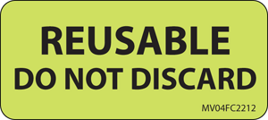 Label Paper Removable Reusable Do Not 1" Core 2 1/4" X 1 Fl. Chartreuse 420 Per Roll