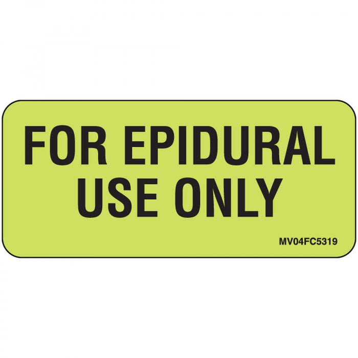 Label Paper Removable For Epidural Use 1" Core 2 1/4" X 1 Fl. Chartreuse 420 Per Roll