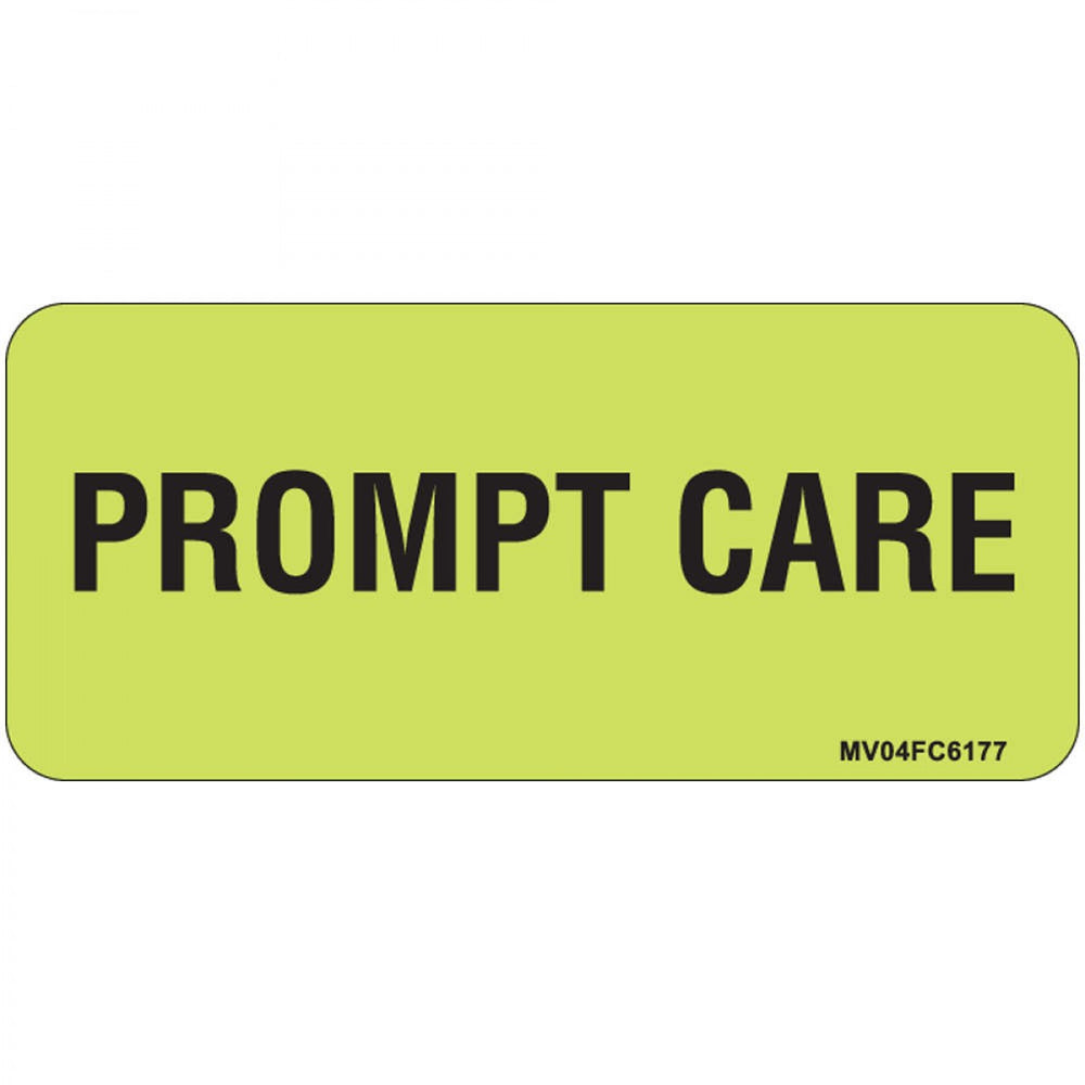 Label Paper Removable Prompt Care 1" Core 2 1/4" X 1 Fl. Chartreuse 420 Per Roll