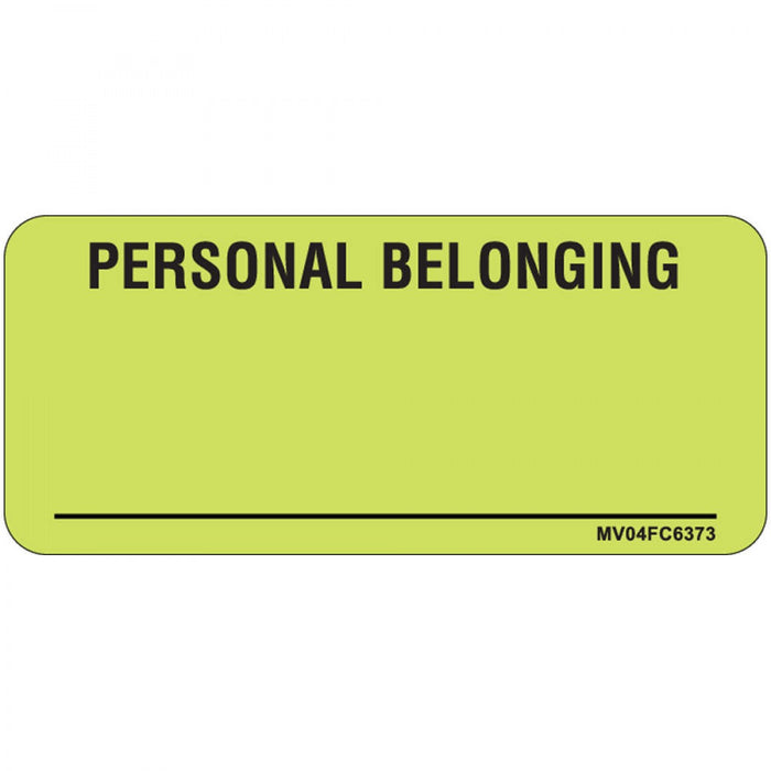 Label Paper Removable Personal Belonging 1" Core 2 1/4" X 1 Fl. Chartreuse 420 Per Roll