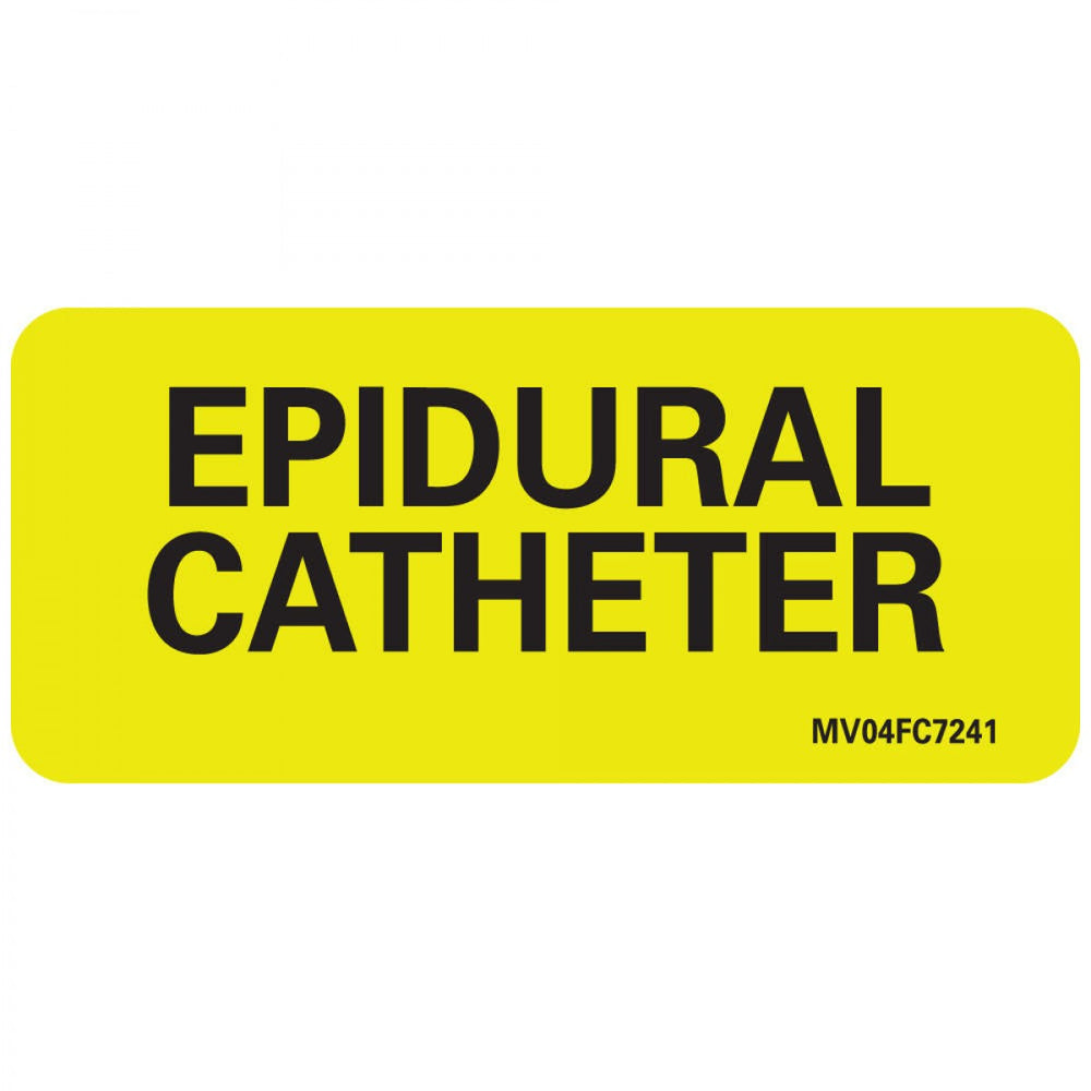 Label Paper Removable Epidural Catheter 1" Core 2 1/4" X 1 Fl. Chartreuse 420 Per Roll