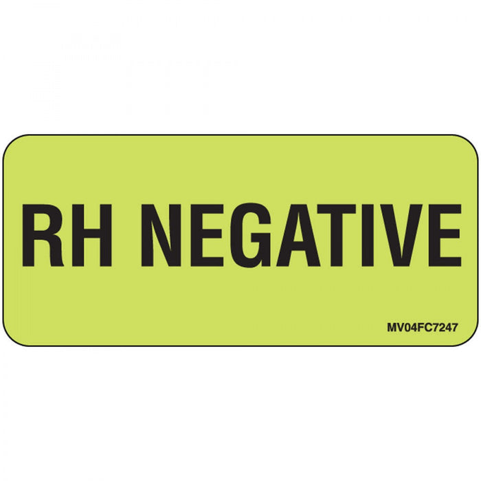 Label Paper Removable Rh Negative 1" Core 2 1/4" X 1 Fl. Chartreuse 420 Per Roll