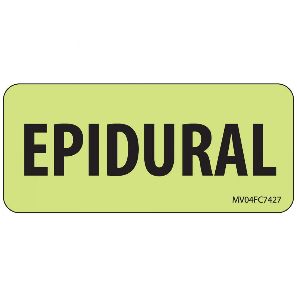 Label Paper Removable Epidural 1" Core 2 1/4" X 1 Fl. Chartreuse 420 Per Roll