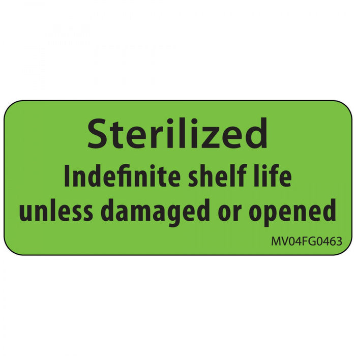 Label Paper Removable Sterilized 1" Core 2 1/4" X 1 Fl. Green 420 Per Roll