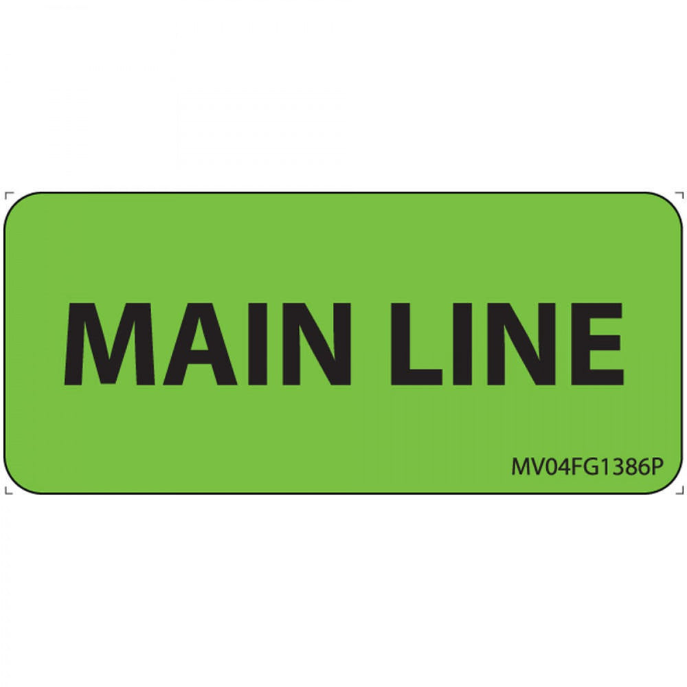 Label Paper Removable Main Line 1" Core 2 1/4" X 1 Fl. Green 420 Per Roll