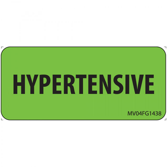 Label Paper Removable Hypertensive 1" Core 2 1/4" X 1 Fl. Green 420 Per Roll