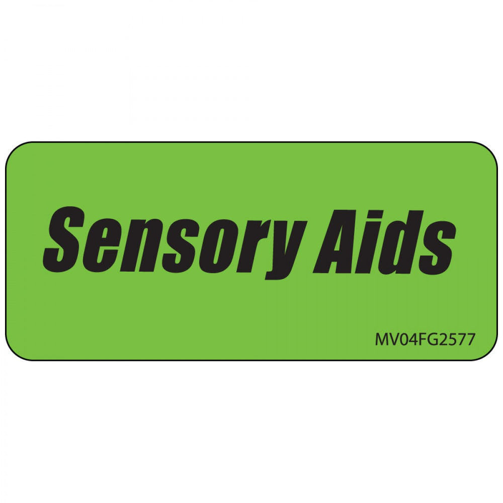 Label Paper Removable Sensory Aids 1" Core 2 1/4" X 1 Fl. Green 420 Per Roll