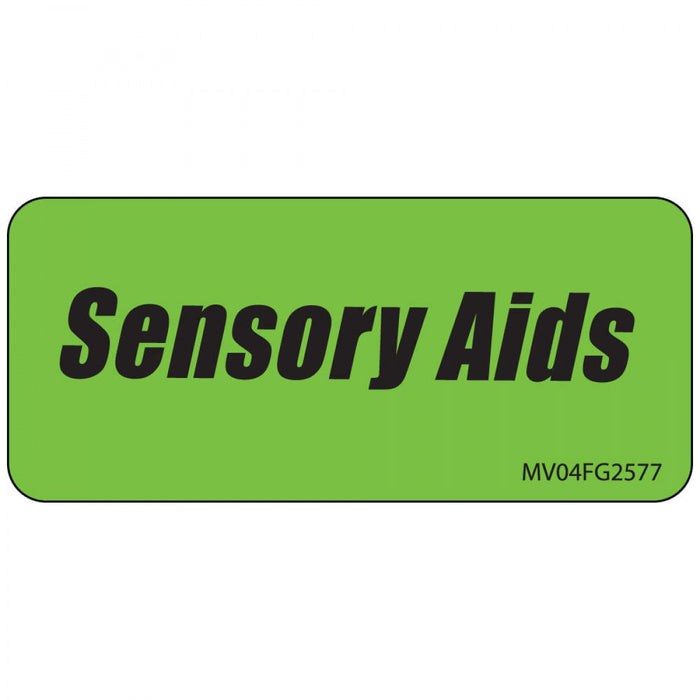 Label Paper Removable Sensory Aids 1" Core 2 1/4" X 1 Fl. Green 420 Per Roll