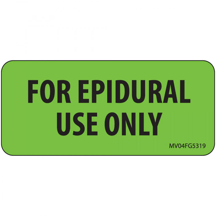 Label Paper Removable For Epidural Use 1" Core 2 1/4" X 1 Fl. Green 420 Per Roll