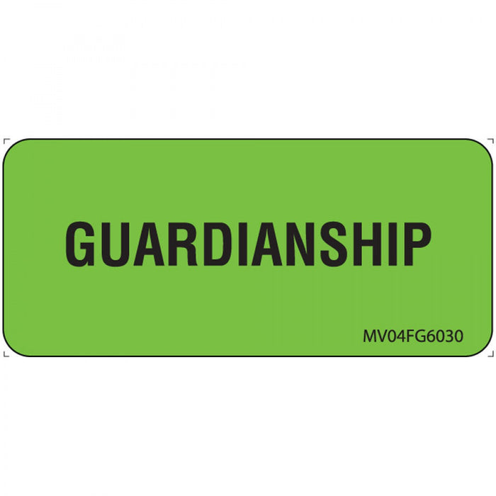 Label Paper Removable Guardianship 1" Core 2 1/4" X 1 Fl. Green 420 Per Roll