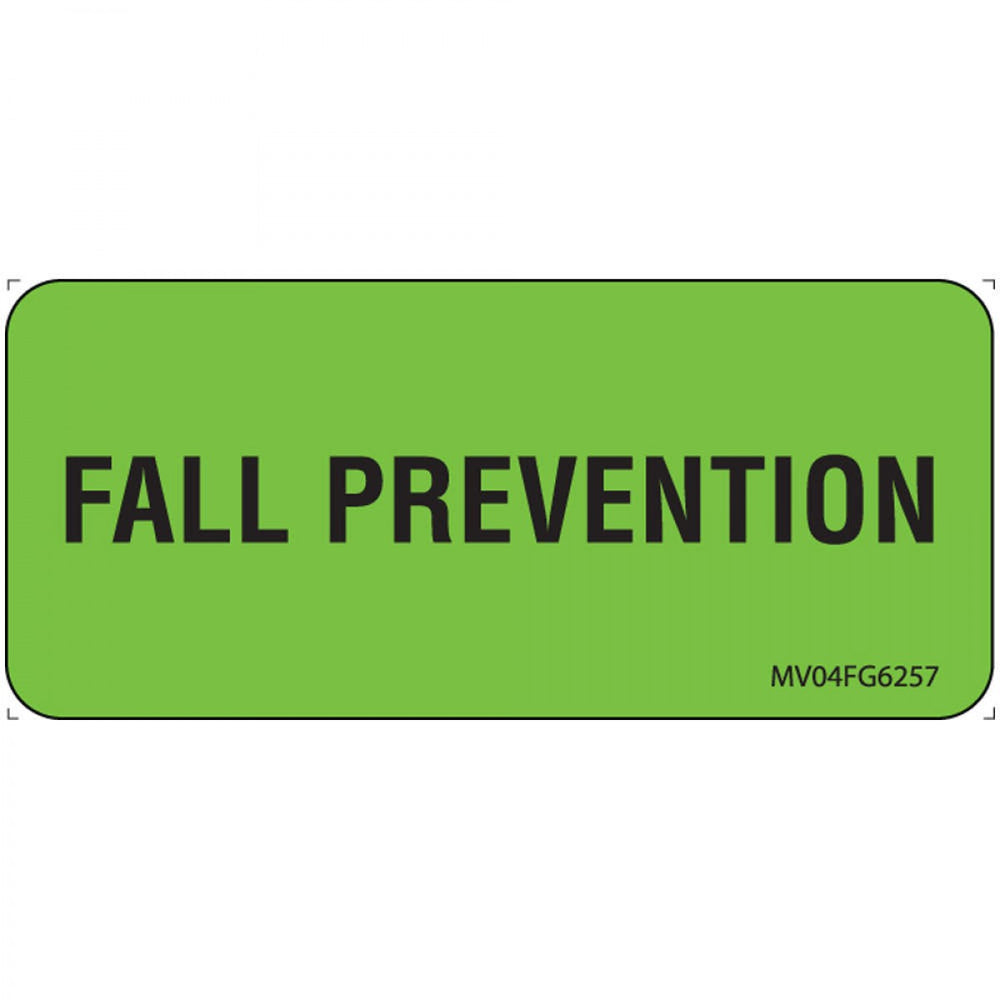 Label Paper Removable Fall Prevention 1" Core 2 1/4" X 1 Fl. Green 420 Per Roll