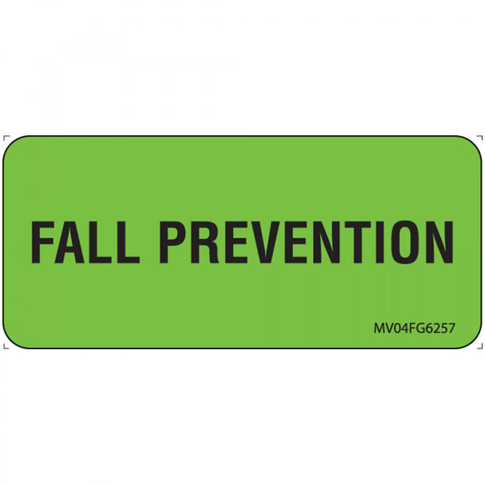 Label Paper Removable Fall Prevention 1" Core 2 1/4" X 1 Fl. Green 420 Per Roll