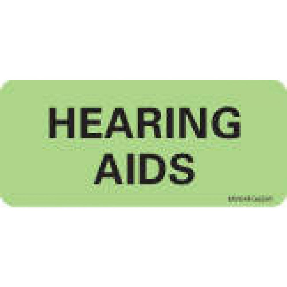 Label Paper Removable Hearing Aids 1" Core 2 1/4" X 1 Fl. Green 420 Per Roll