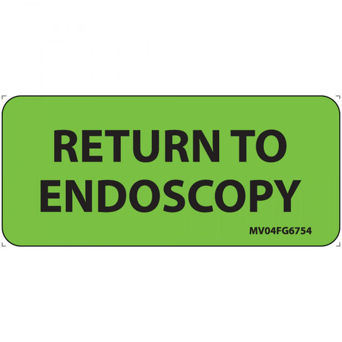 Label Paper Removable Return To Endoscopy 1" Core 2 1/4" X 1 Fl. Green 420 Per Roll