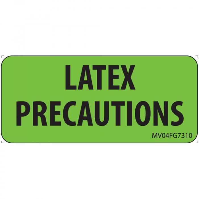 Label Paper Removable Latex Precautions 1" Core 2 1/4" X 1 Fl. Green 420 Per Roll