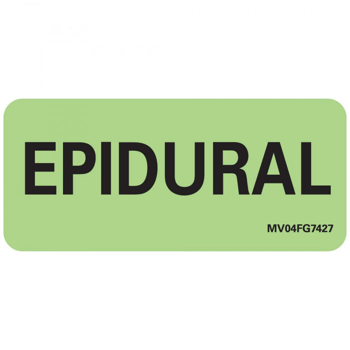 Label Paper Removable Epidural 1" Core 2 1/4" X 1 Fl. Green 420 Per Roll