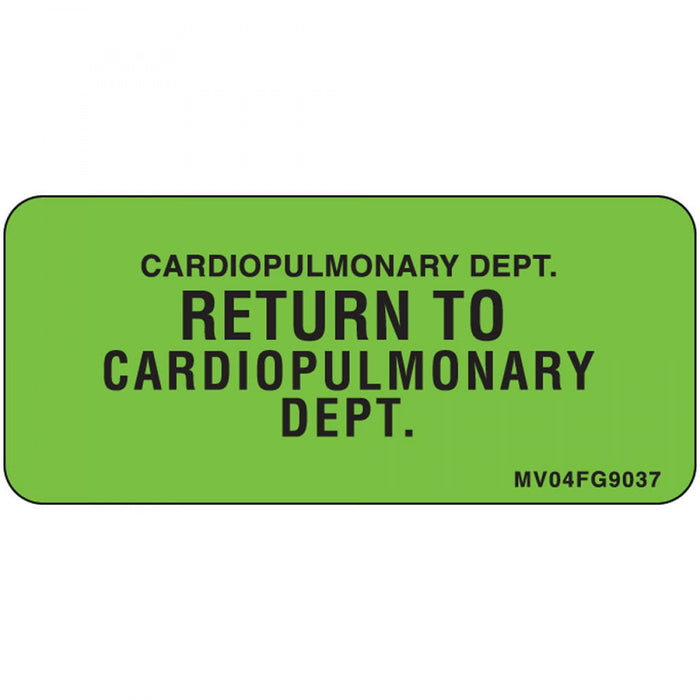 Label Paper Removable Cardiopulmonary 1" Core 2 1/4" X 1 Fl. Green 420 Per Roll