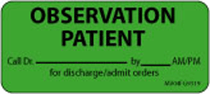 Label Paper Removable Observation Patient 1" Core 2 1/4" X 1 Fl. Green 420 Per Roll