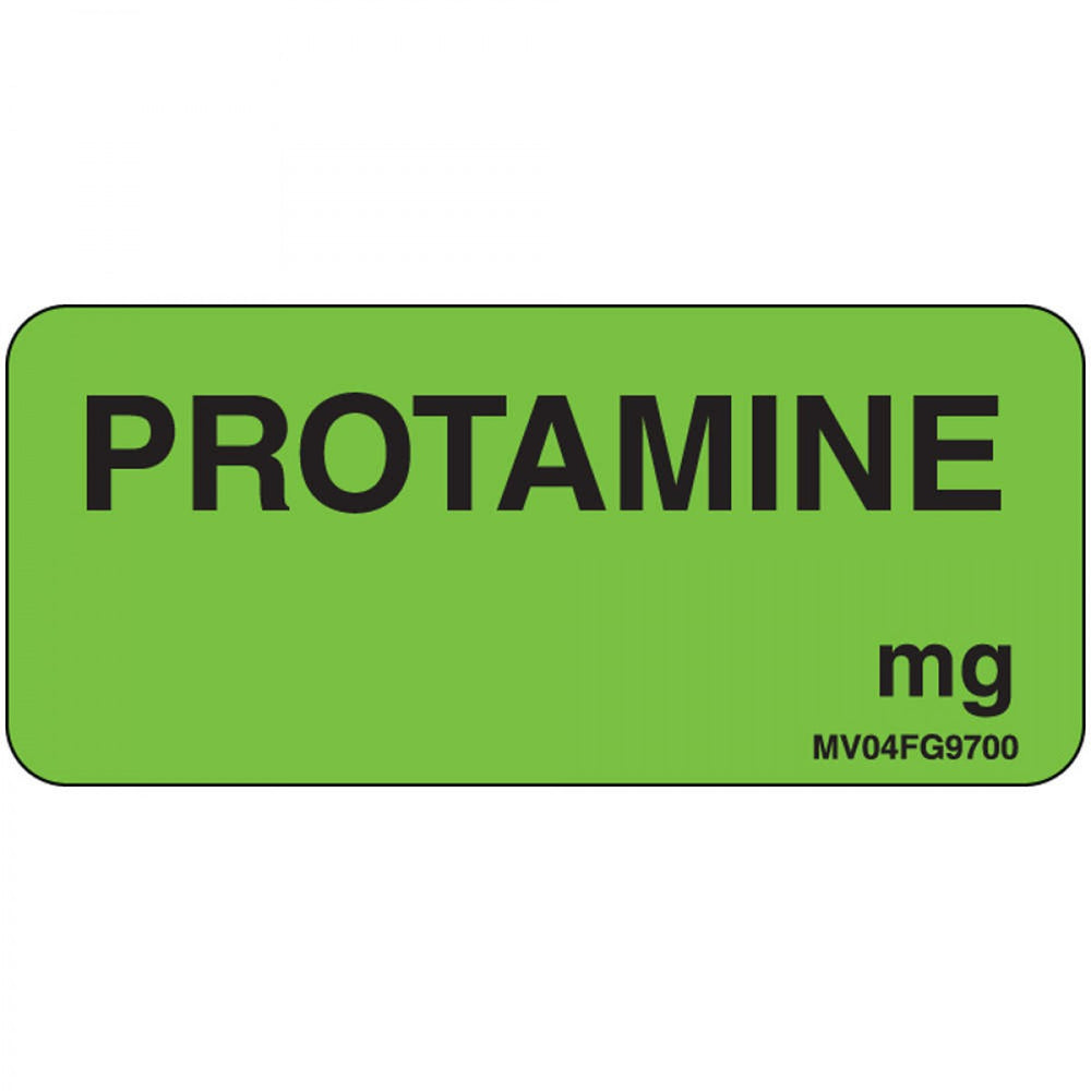 Label Paper Removable Protamine Mg 1" Core 2 1/4" X 1 Fl. Green 420 Per Roll