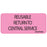 Label Paper Removable Reusable Return To 1" Core 2 1/4" X 1 Fl. Pink 420 Per Roll