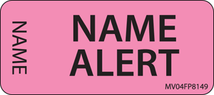 Label Paper Removable Name Alert 1" Core 2 1/4" X 1 Fl. Pink 420 Per Roll