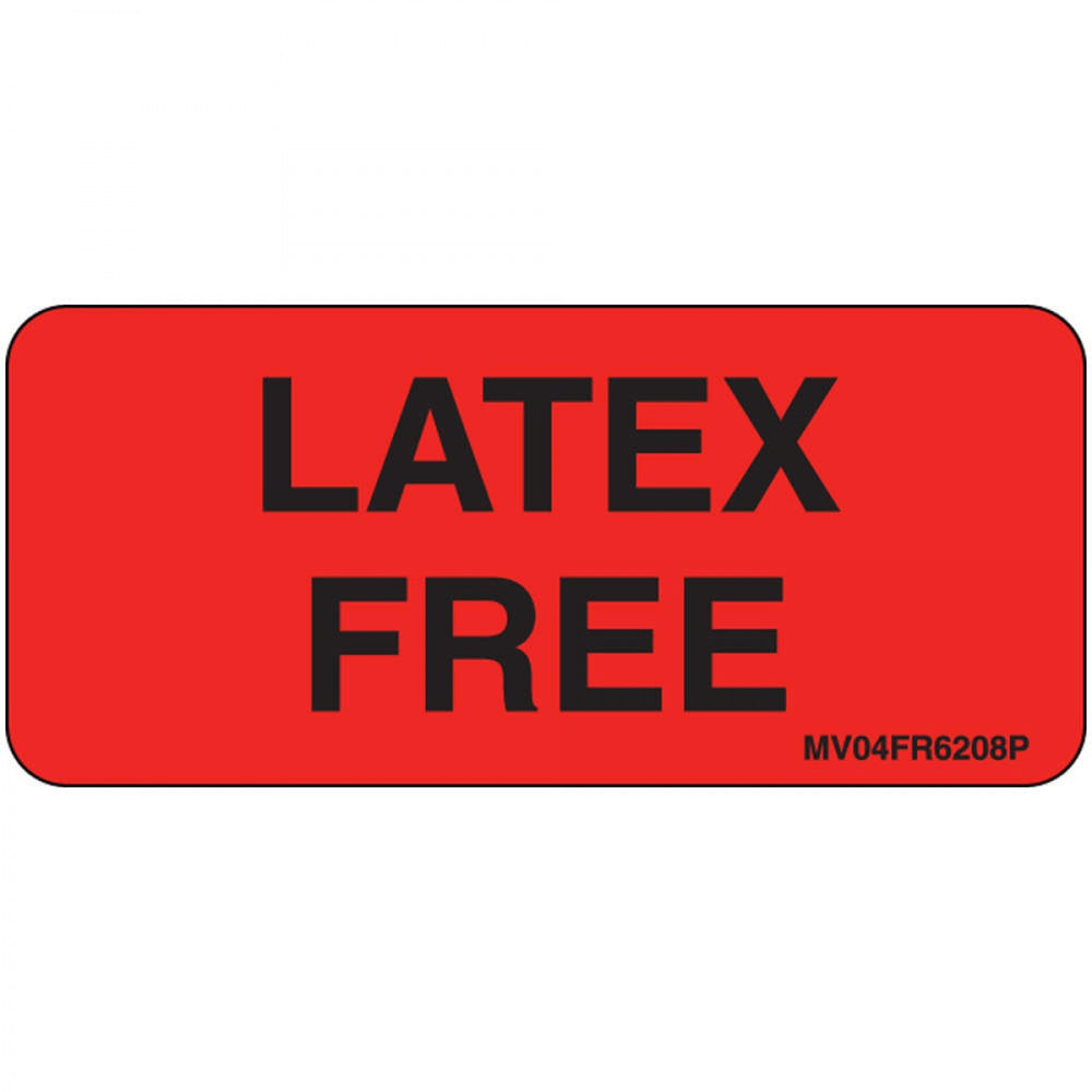 Label Paper Permanent Latex Free 1" Core 2 1/4" X 1 Fl. Red 420 Per Roll