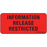 Label Paper Permanent Information Release 1" Core 2 1/4" X 1 Fl. Red 420 Per Roll