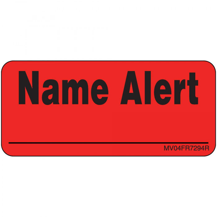 Label Paper Removable Name Alert 1" Core 2 1/4" X 1 Fl. Red 420 Per Roll