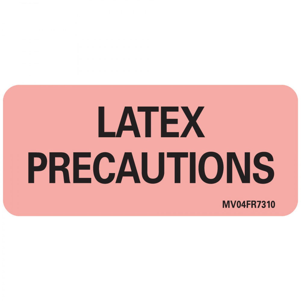 Label Paper Permanent Latex Precautions 1" Core 2 1/4" X 1 Fl. Red 420 Per Roll