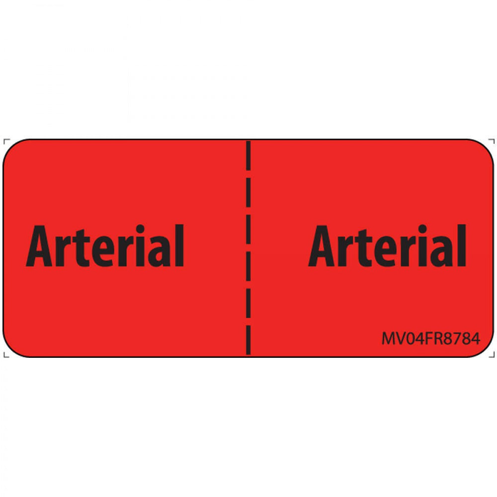 Label Paper Permanent Arterial : Arterial 1" Core 2 1/4" X 1 Fl. Red 420 Per Roll