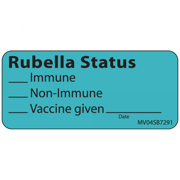 Label Paper Removable Rubella Status 1" Core 2 1/4" X 1 Blue 420 Per Roll