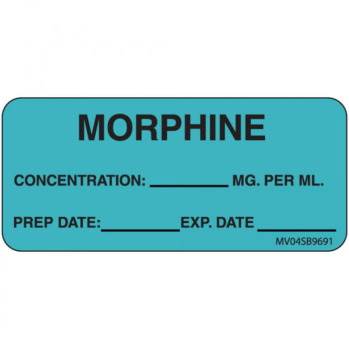 Label Paper Removable Morphine 1" Core 2 1/4" X 1 Blue 420 Per Roll