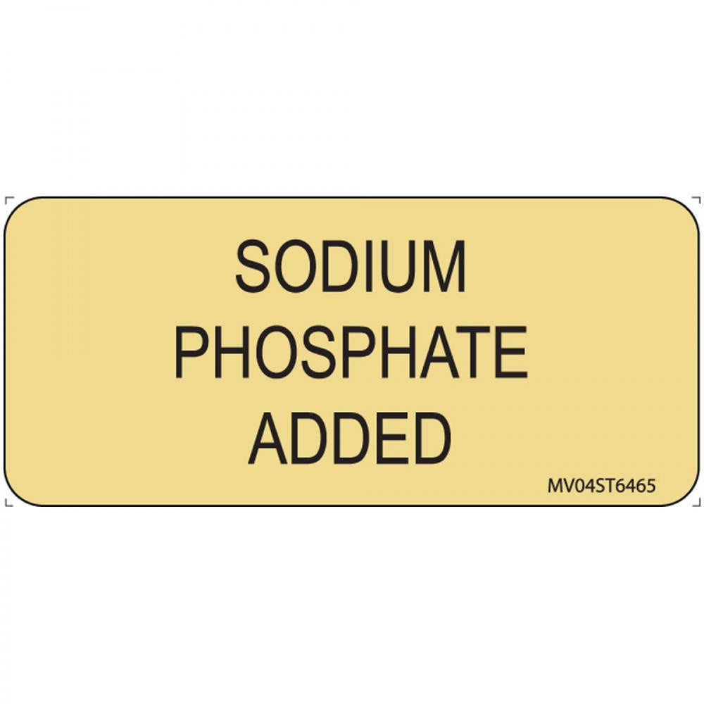 Label Paper Removable Sodium Phosphate 1" Core 2 1/4" X 1 Tan 420 Per Roll