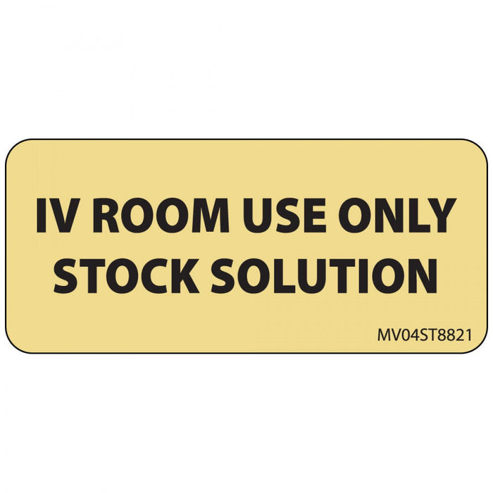 Label Paper Removable Iv Room Use 1" Core 2 1/4" X 1 Tan 420 Per Roll