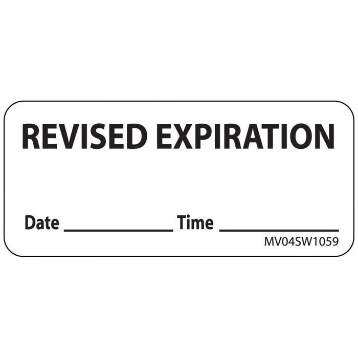 Label Paper Removable Revised Expiration 1" Core 2 1/4" X 1 White 420 Per Roll