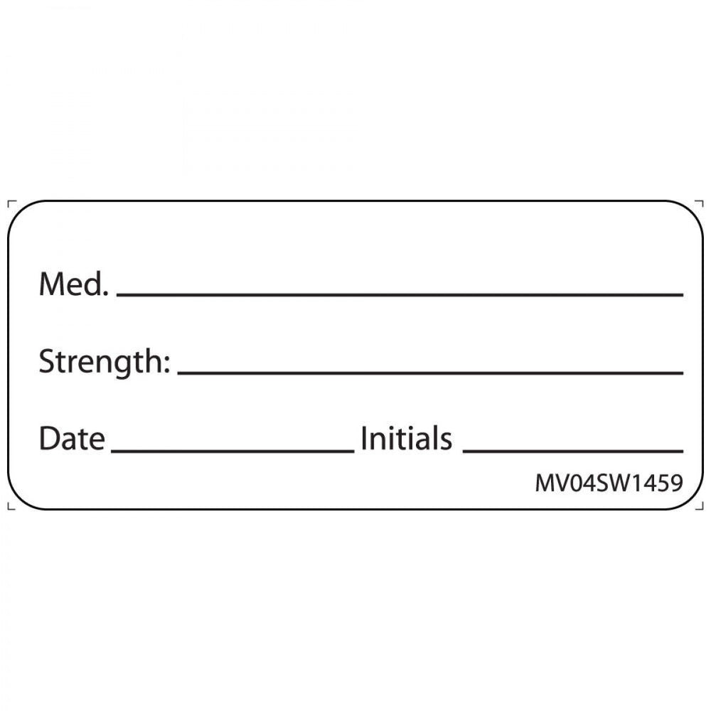 Label Paper Removable Med. Strength: Date 1" Core 2 1/4" X 1 White 420 Per Roll