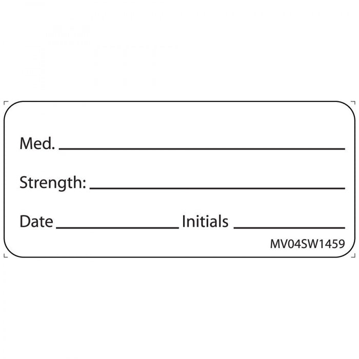 Label Paper Removable Med. Strength: Date 1" Core 2 1/4" X 1 White 420 Per Roll