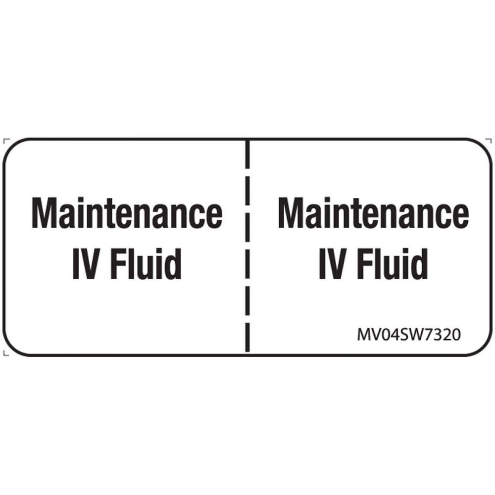 Label Paper Removable Maintence Iv Fluid 1" Core 2 1/4" X 1 White 420 Per Roll