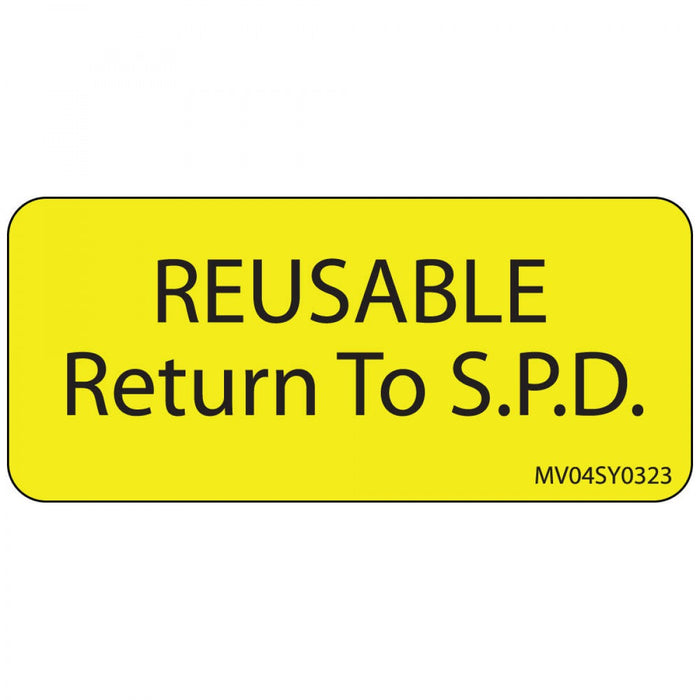 Label Paper Permanent Reusable Return To 1" Core 2 1/4" X 1 Yellow 420 Per Roll