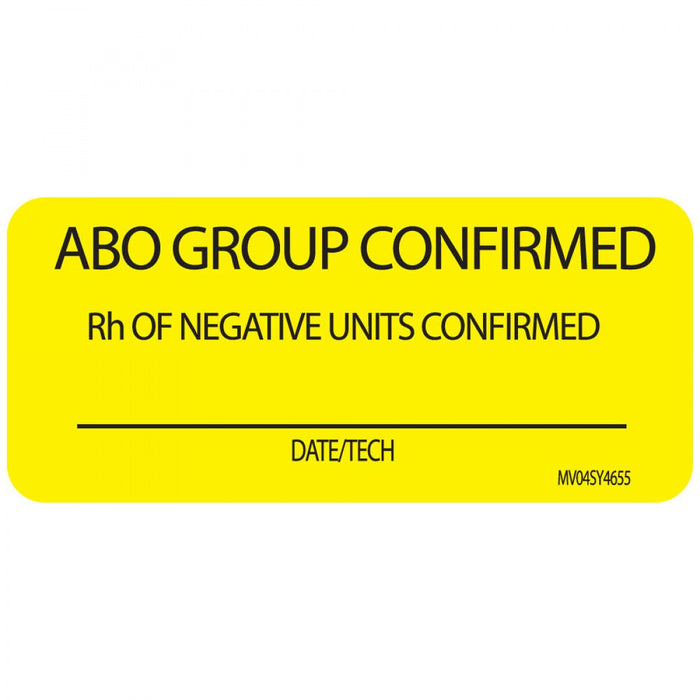 Label Paper Permanent Abo Group Confirmed 1" Core 2 1/4" X 1 Yellow 420 Per Roll