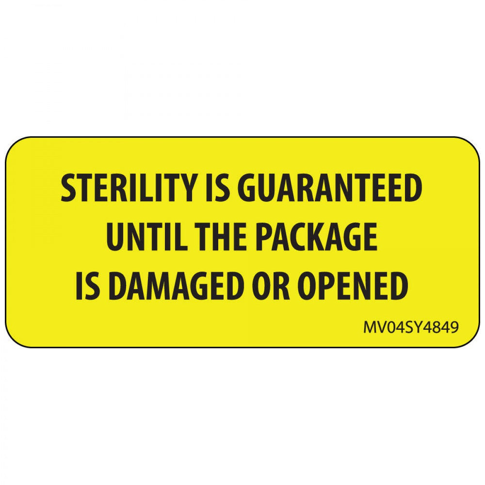 Label Paper Permanent Sterility Is 1" Core 2 1/4" X 1 Yellow 420 Per Roll