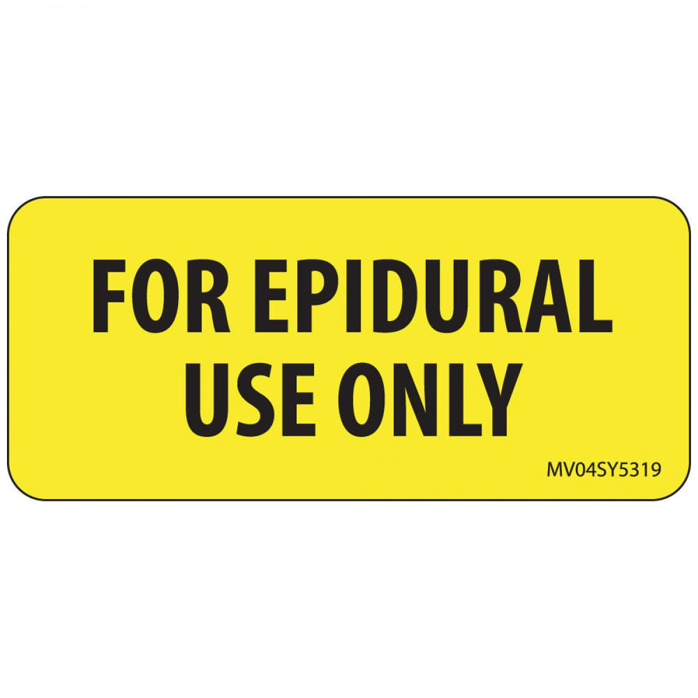 Label Paper Permanent For Epidural Use 1" Core 2 1/4" X 1 Yellow 420 Per Roll