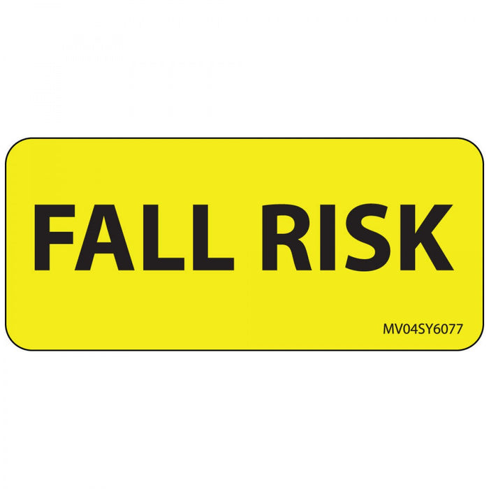 Label Paper Permanent Fall Risk 1" Core 2 1/4" X 1 Yellow 420 Per Roll