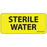 Label Paper Permanent Sterile Water 1" Core 2 1/4" X 1 Yellow 420 Per Roll