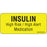 Label Paper Permanent Insulin High Risk 1" Core 2 1/4" X 1 Yellow 420 Per Roll