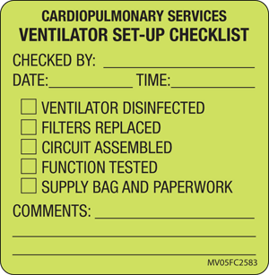 Label Paper Removable Cardiopulmonary 1" Core 2 7/16" X 2 1/2" Fl. Chartreuse 400 Per Roll