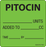 Label Paper Removable Pitocin Units Added 1" Core 2 7/16" X 2 1/2" Fl. Green 400 Per Roll