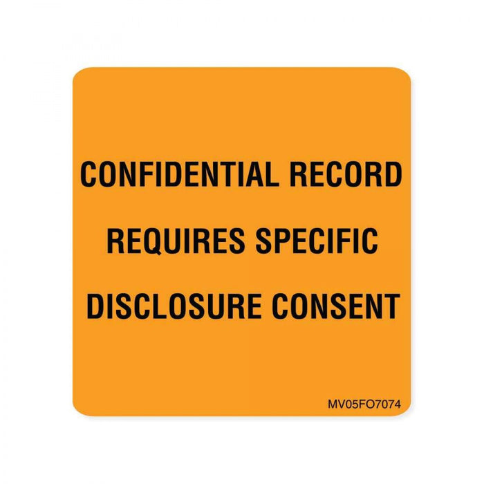 Label Paper Removable Confidential Record 1" Core 2 7/16" X 2 1/2" Fl. Orange 400 Per Roll