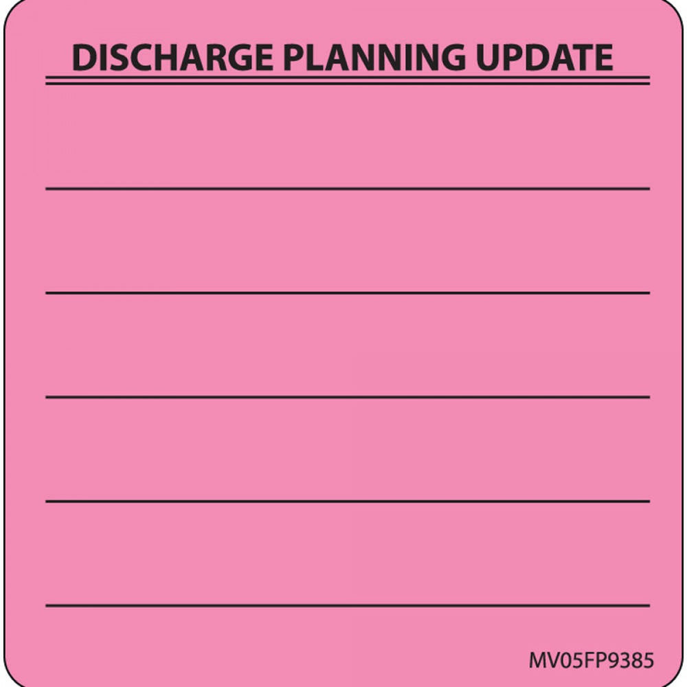 Label Paper Removable Discharge Planning 1" Core 2 7/16" X 2 1/2" Fl. Pink 400 Per Roll