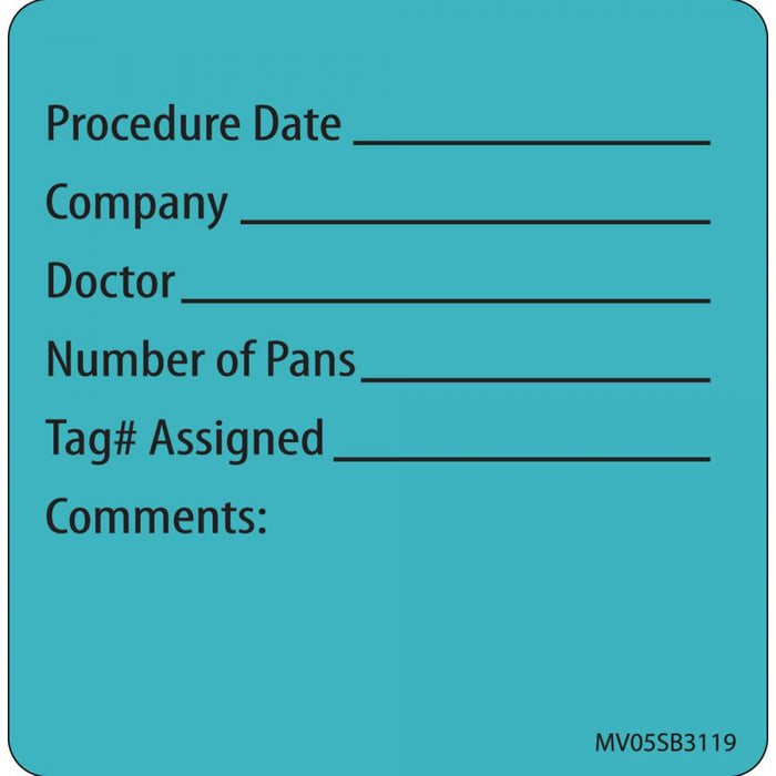 Label Paper Removable Procedure Date 1" Core 2 7/16" X 2 1/2" Blue 400 Per Roll